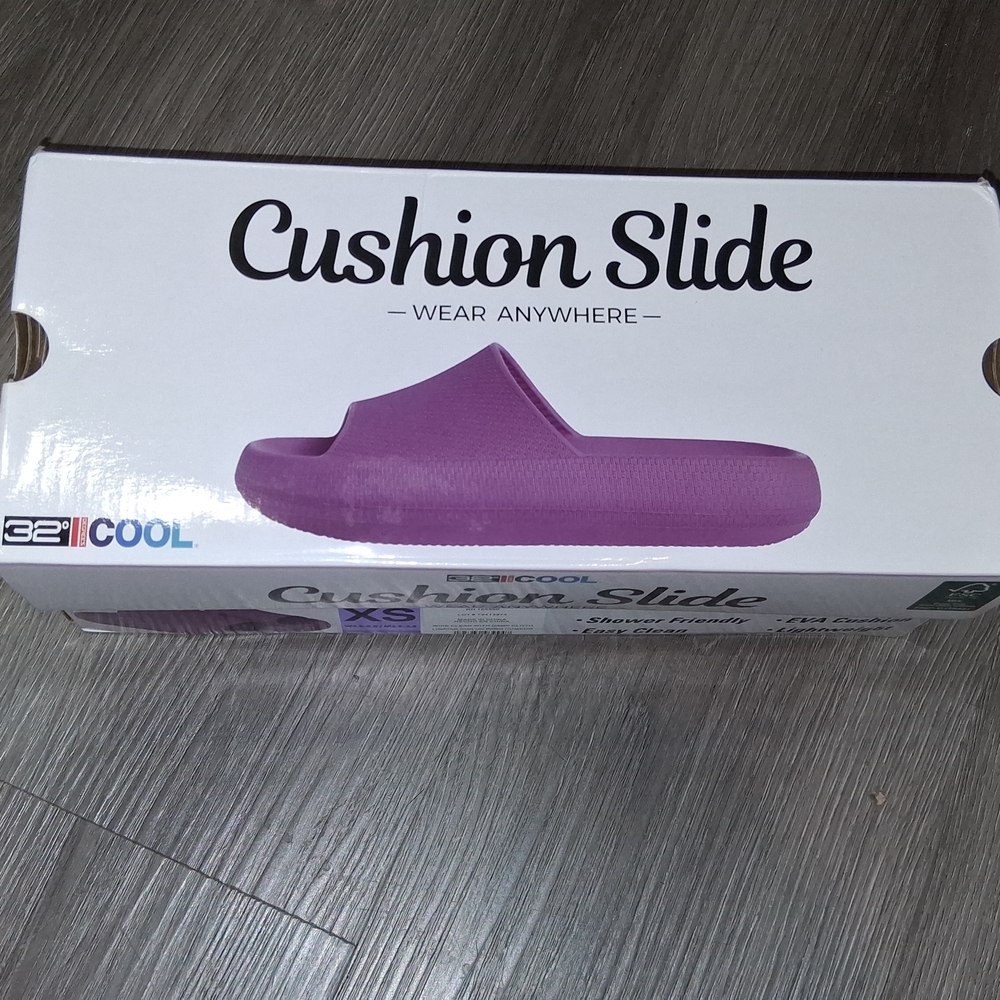 32 Degrees Mini Cushion Slide Loafers, Green & Purple
